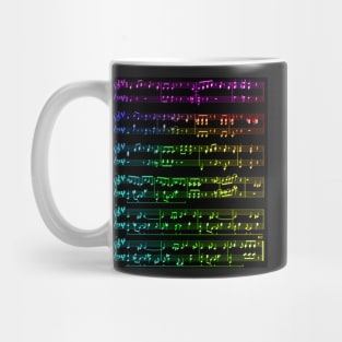 Rainbow Gradient Wii Theme Music Notes Mug